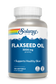 Bottle of Solaray Flaxseed Oil 1000mg softgels, providing 3000 mg of omega-3 per serving in a 100-count bottle.