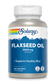 A bottle of Solaray Flaxseed Oil 1000mg, 100 softgels, for healthy skin support.
