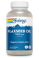 Solaray Flaxseed Oil 1000mg softgels bottle featuring a mountain landscape graphic and text promoting omega-3.