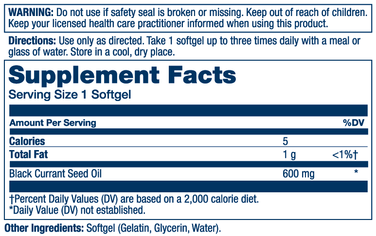 Black Currant Seed Hexane-Free 600mg