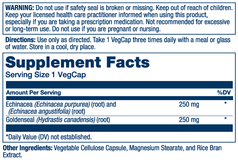 Echinacea Root & Goldenseal Root 500mg