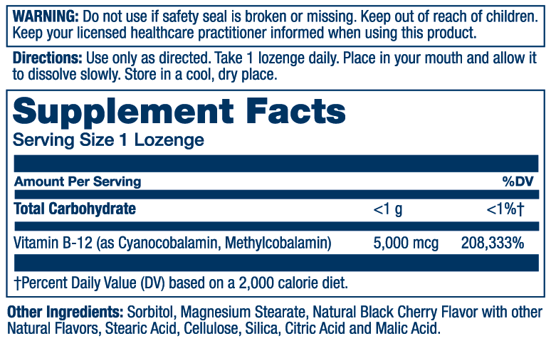 Vitamin B-12, (5000mcg)