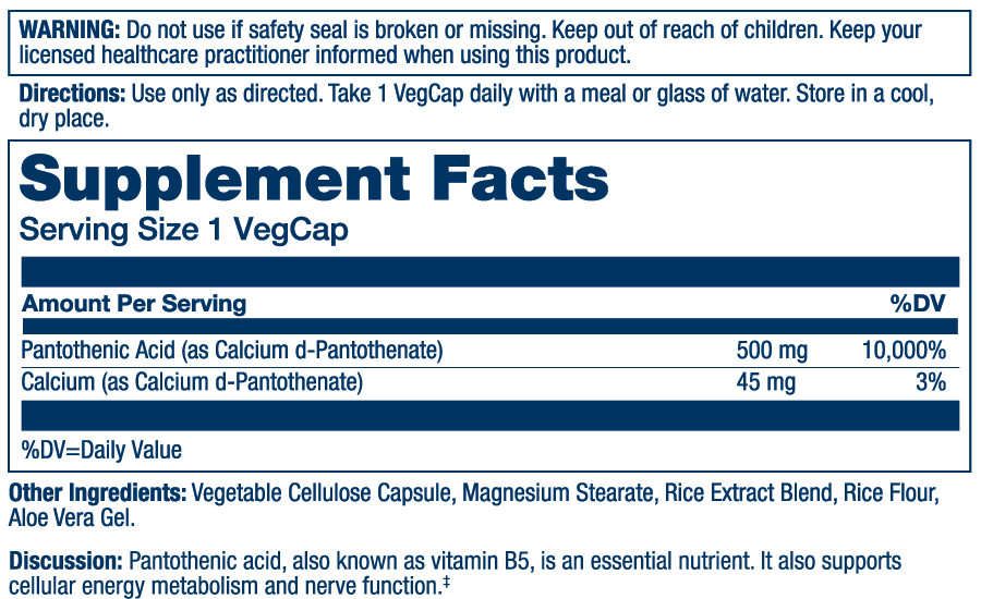 ML 2 Pantothenic Acid (500mg)