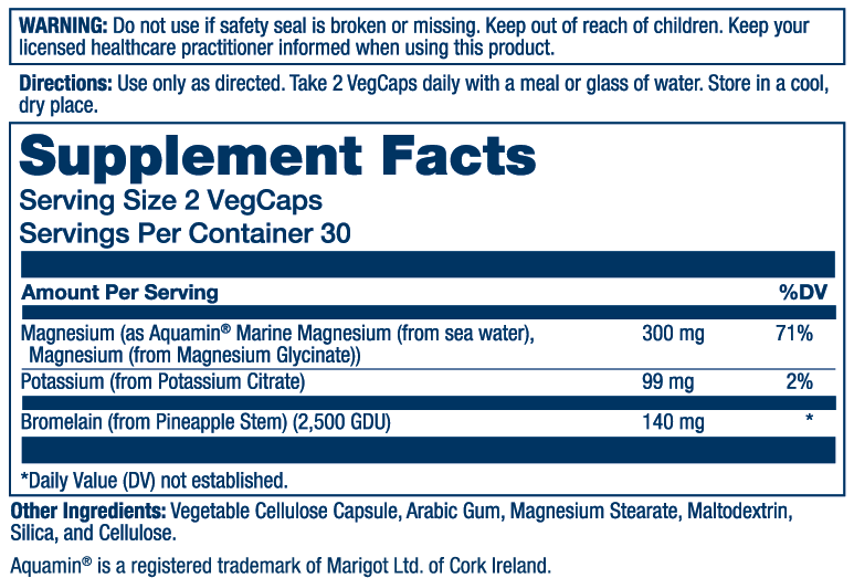 Magnesium & Potassium Asporotate w/ Bromelain