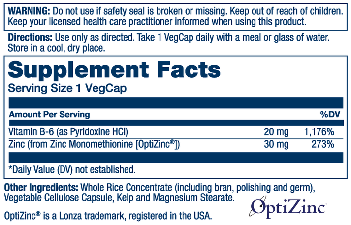 OptiZinc 30mg – Solaray