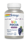 A bottle of grape-flavored Solaray Focus For Children chewable dietary supplements.