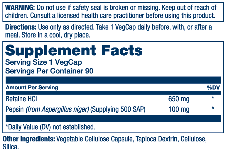 Vegan Betaine HCL & Pepsin