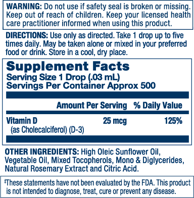 Vitamin D3, Liquid, Unflavored