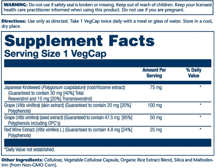 Resveratrol, Japanese Knotweed 75mg Solaray