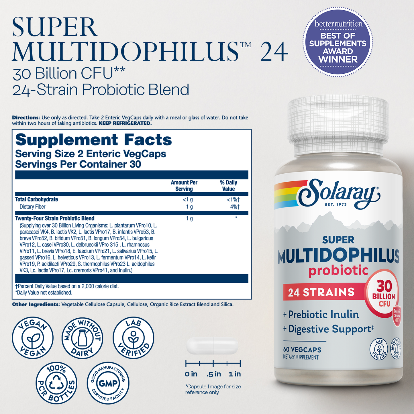 Super Multidophilus 24 Strain Probiotic, 30 Billion Cfu