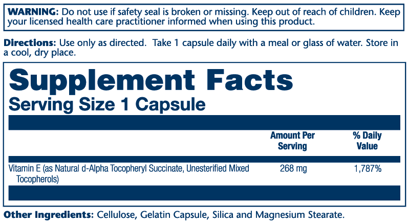 Vitamin E, Dry 268 Mg