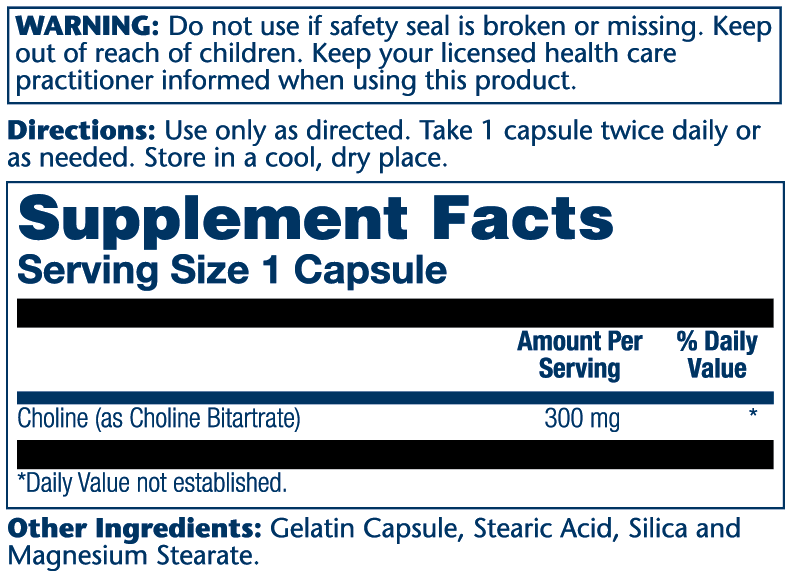 Choline, Timed-Release 300mg