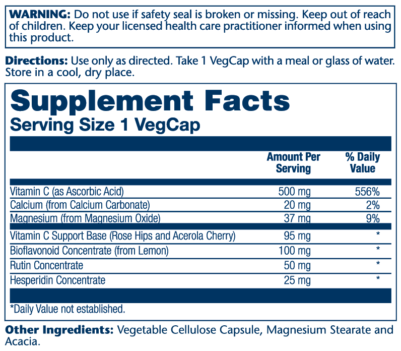 Vitamin C With Bioflavonoid Complex 500mg