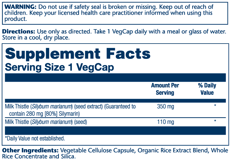 Milk Thistle Seed Extract 350mg