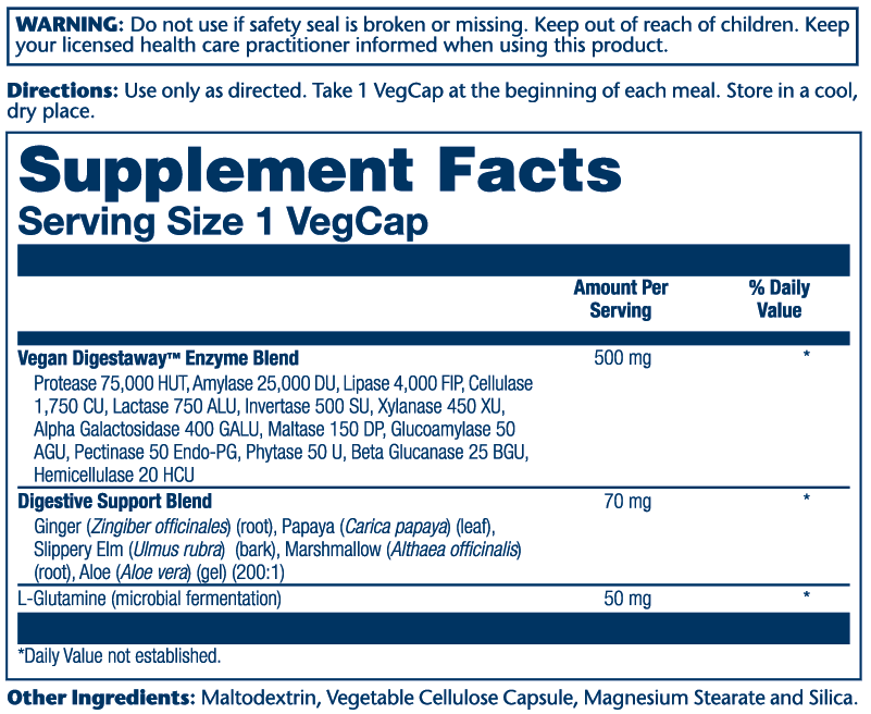 Vegan Digestaway, Plant Enzyme