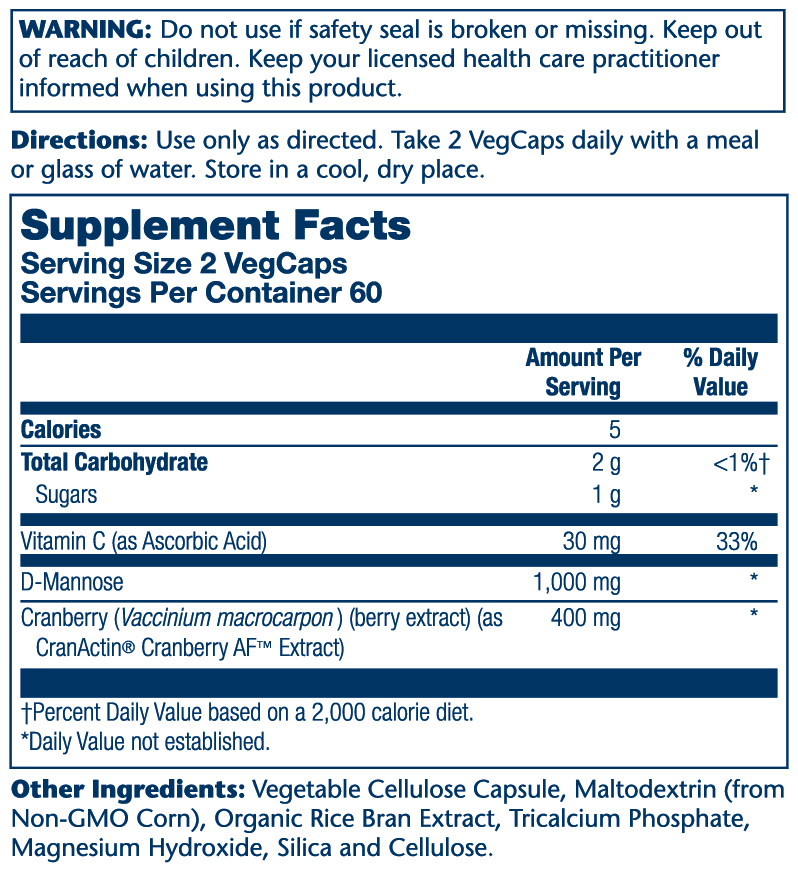 D-Mannose With Cranactin Cranberry Extract